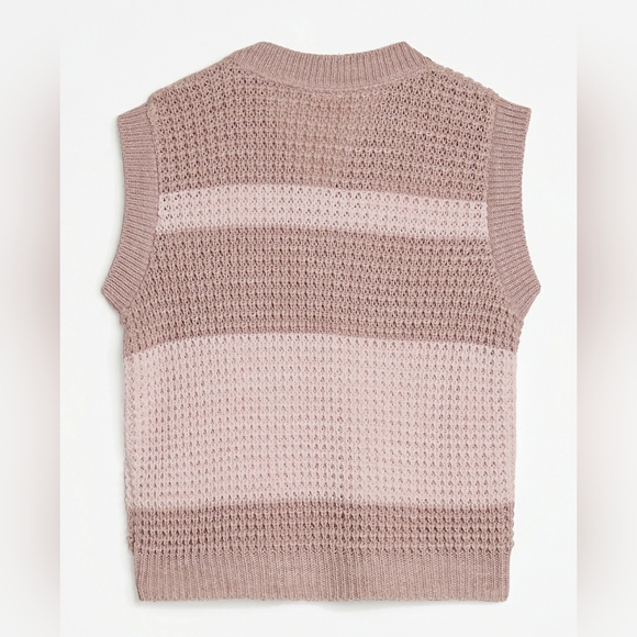 💖 Girls Striped Sweater Vest - Picture 14 of 16